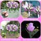 3 Pcs Artificial Cemetery Flower Saddles, Rose Headstone Flower Saddle,Cemetery Memorial Flowers with Vase for Outdoor Grave Tombstone Decorations  (Purple White)
